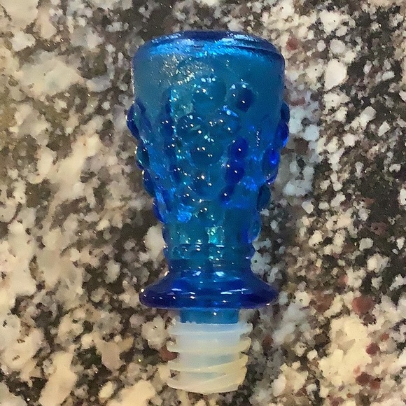 Vintage Grape Blue Glass Decanter - Picture 8 of 9